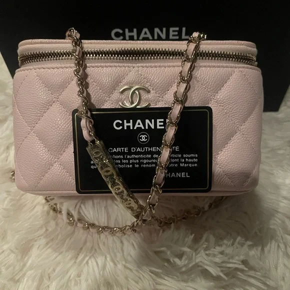Chanel Light Pink Quilted Vanity Crossbody Bag 22P - Picture 11 of 11